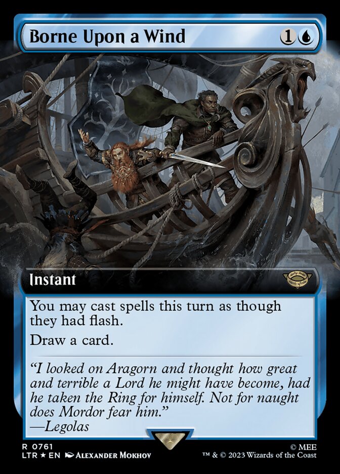Borne Upon a Wind 761 (Universes Beyond: The Lord of the Rings: Tales of Middle-earth)  - Extended Art Surge Foil | Chromatic Games