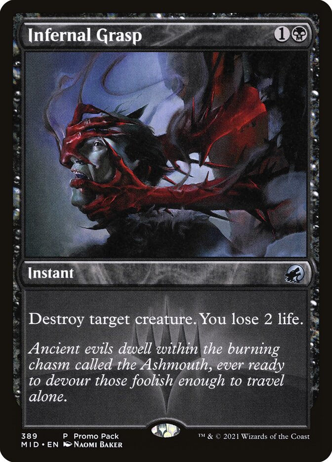 Infernal Grasp 389 (Promo Pack: Innistrad: Midnight Hunt)  - Foil | Chromatic Games