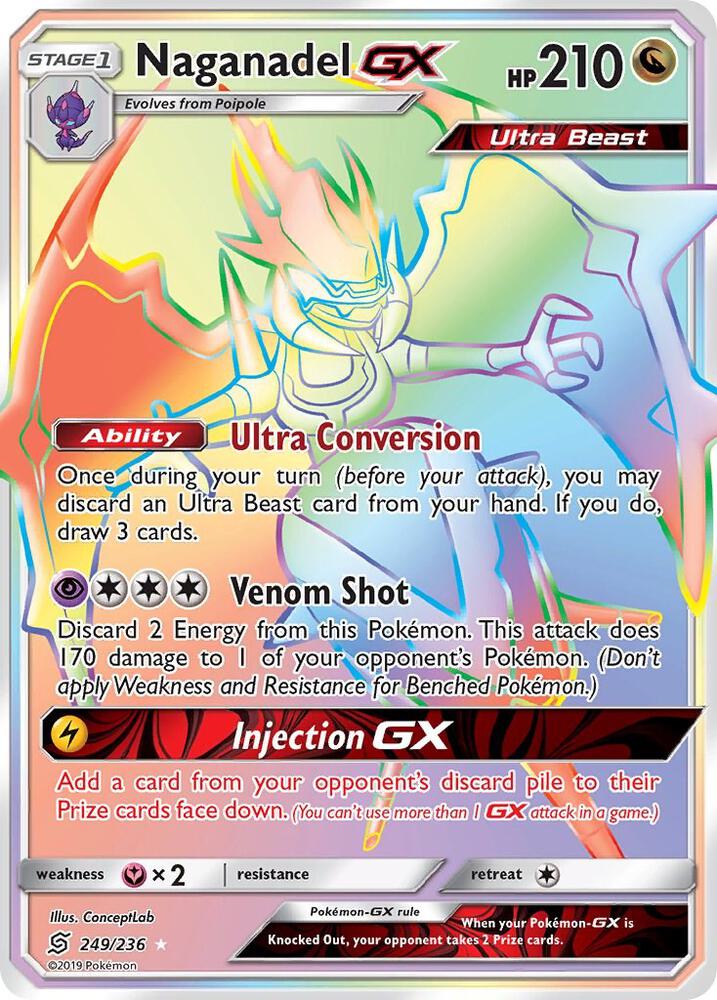 Naganadel GX Secret 249/236 (SM - Unified Minds)  - Holofoil | Chromatic Games