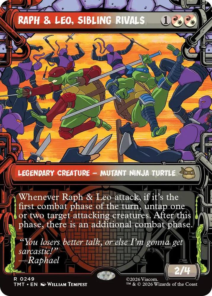 Raph and Leo, Sibling Rivals 249/190 (Teenage Mutant Ninja Turtles)  - Showcase Foil | Chromatic Games