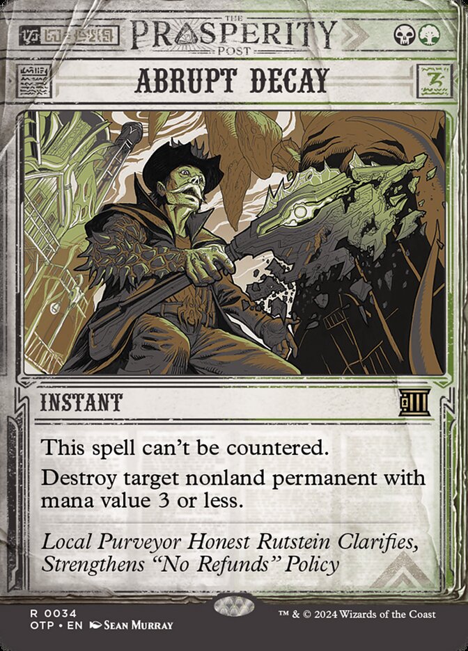 Abrupt Decay 34/65 (Outlaws of Thunder Junction: Breaking News)  - Showcase Foil | Chromatic Games