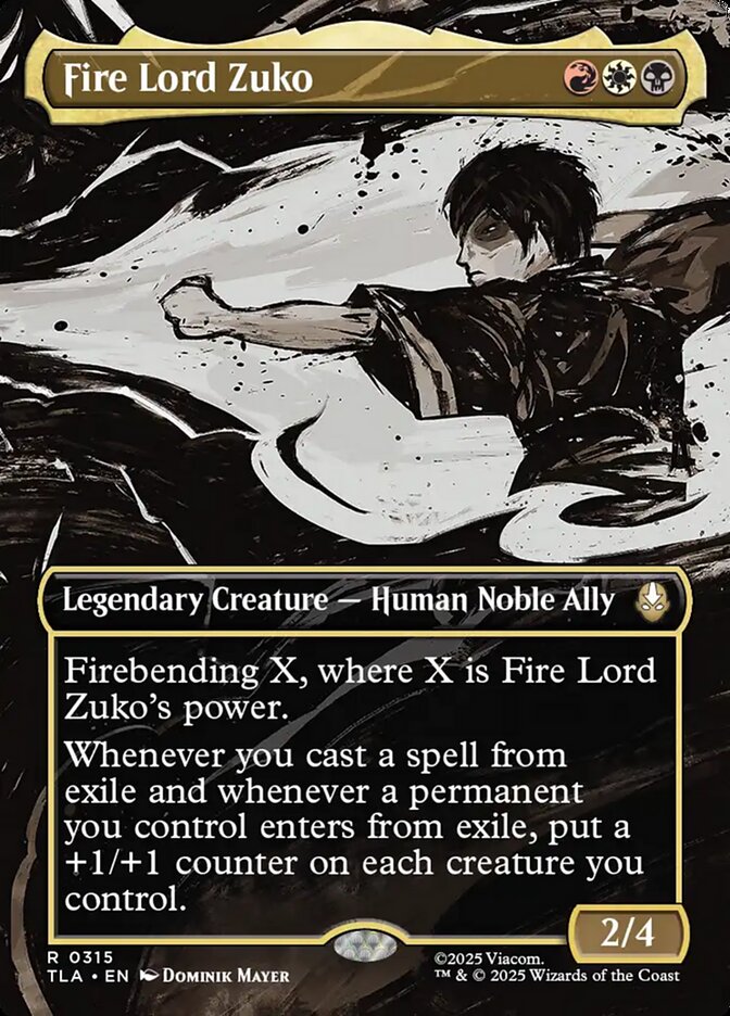 Fire Lord Zuko  315 (Avatar: The Last Airbender)  - Borderless | Chromatic Games
