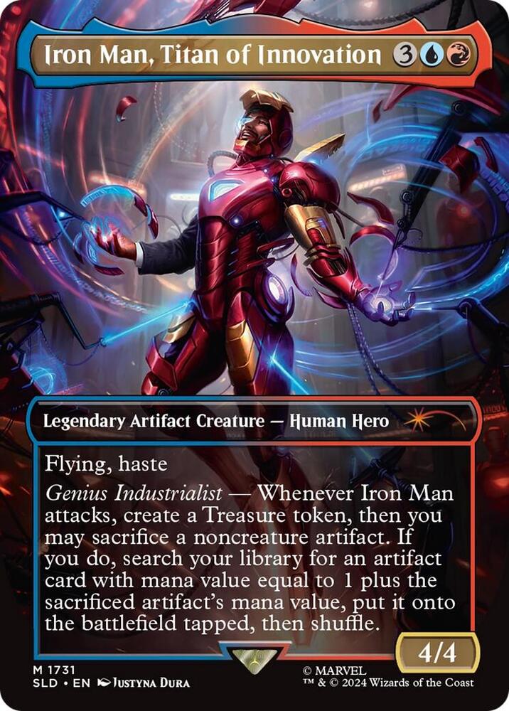Iron Man, Titan of Innovation 1731 (Secret Lair Drop Series)  - Borderless Rainbow Foil | Chromatic Games