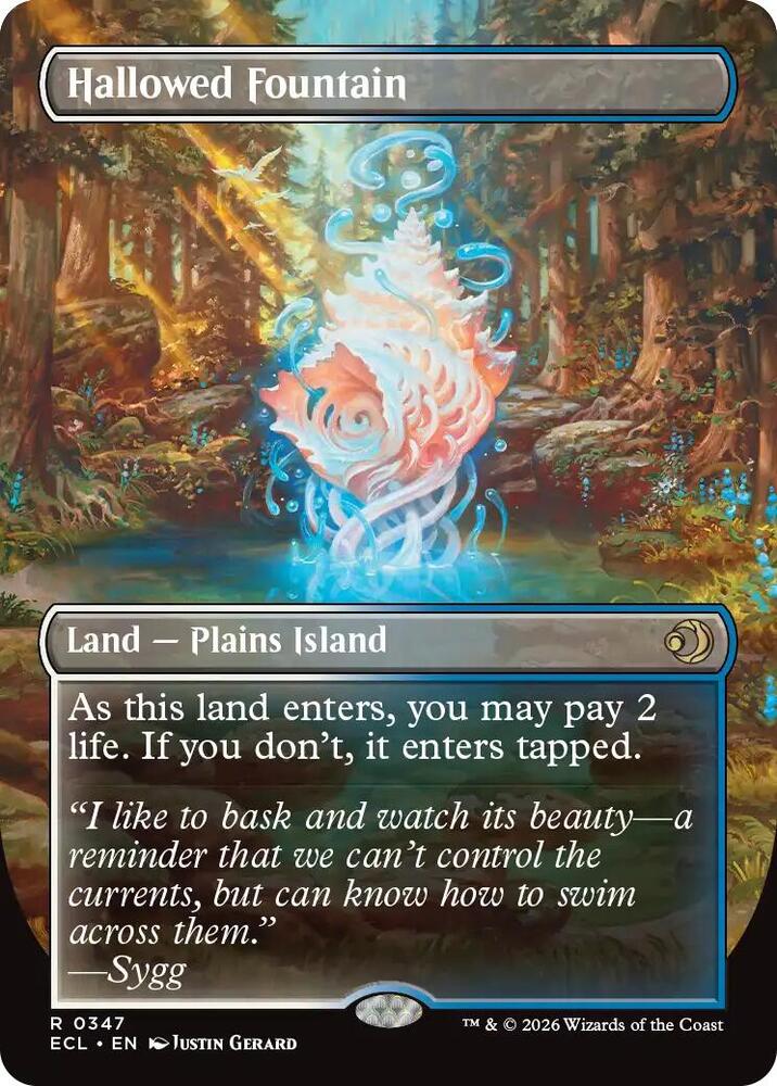 Hallowed Fountain  347/273 (Lorwyn Eclipsed)  - Borderless Foil | Chromatic Games