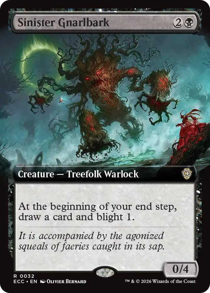 Sinister Gnarlbark  32/176 (Commander: Lorwyn Eclipsed)  - Extended Art | Chromatic Games
