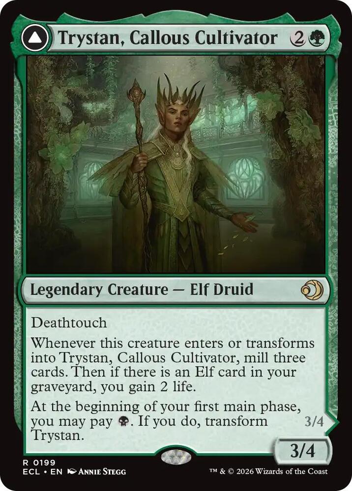 Trystan, Callous Cultivator // Trystan, Penitent Culler 199 (Lorwyn Eclipsed)  | Chromatic Games