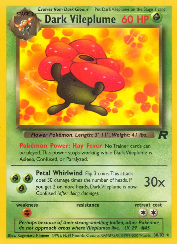 Dark Vileplume 30/82 (Team Rocket)  - Unlimited | Chromatic Games