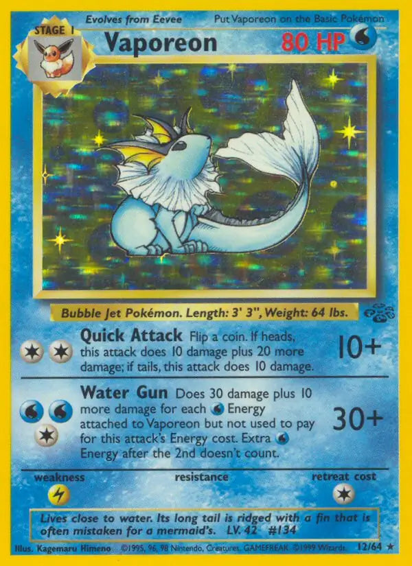 Vaporeon 12/64 (Jungle)  - Unlimited Holofoil | Chromatic Games