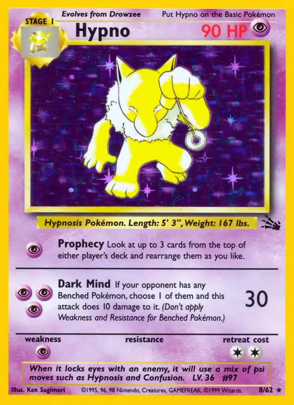 Hypno 08/62 (Fossil)  - Unlimited Holofoil | Chromatic Games