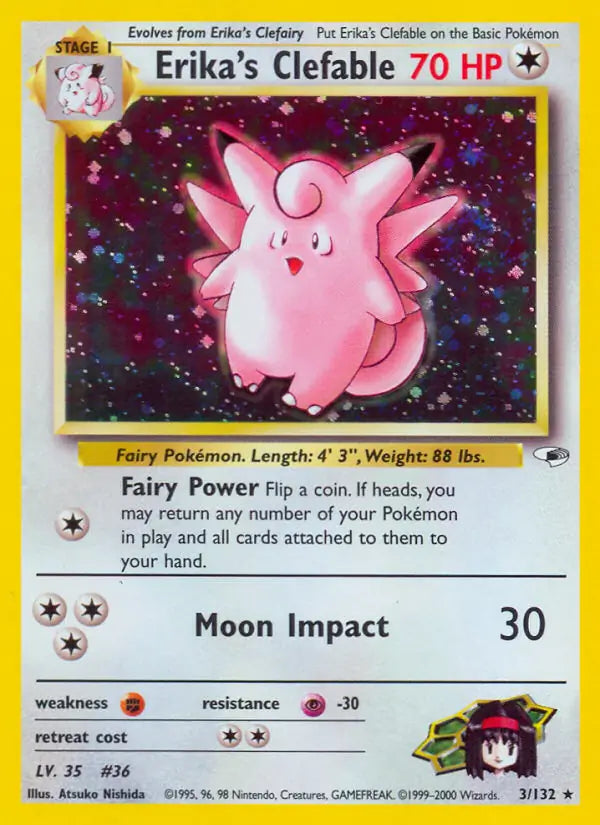 Erika's Clefable 003/132 (Gym Heroes)  - Unlimited Holofoil | Chromatic Games