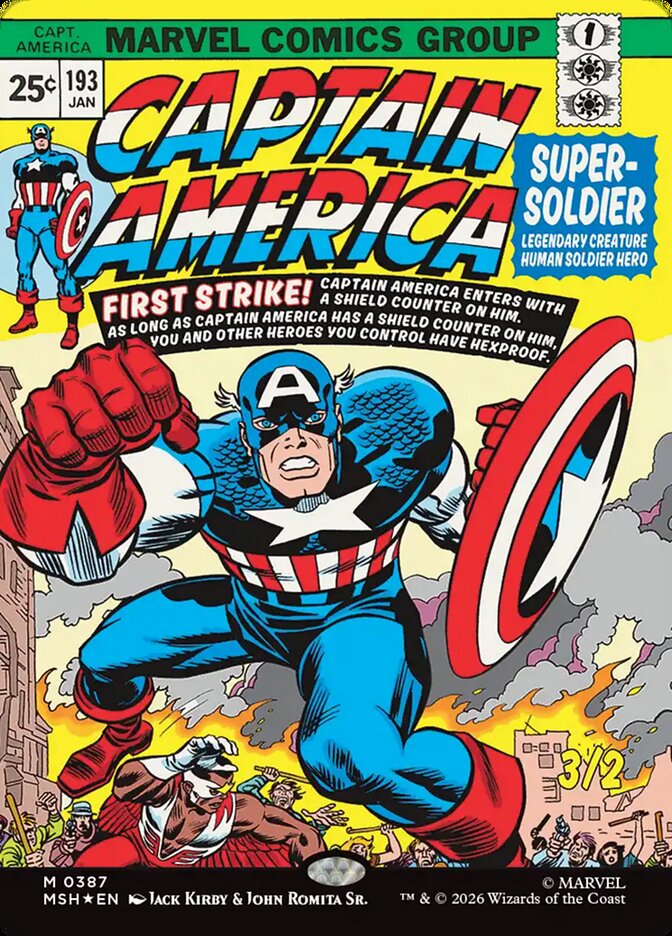 Captain America, Super-Soldier 387 (Marvel Super Heroes)  - Borderless Foil | Chromatic Games
