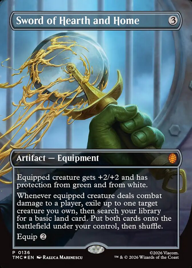 Sword of Hearth and Home Borderless 136 (Commander: Teenage Mutant Ninja Turtles)  - Foil | Chromatic Games