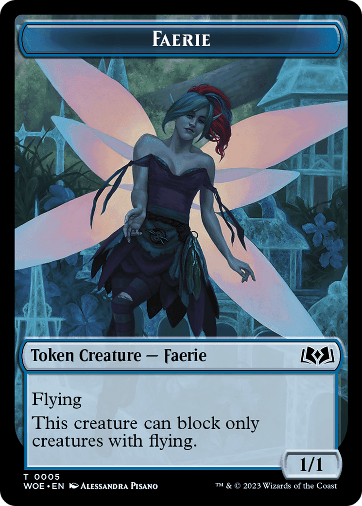 Faerie // Food (0012) Double-Sided Token [Wilds of Eldraine Tokens] | Chromatic Games