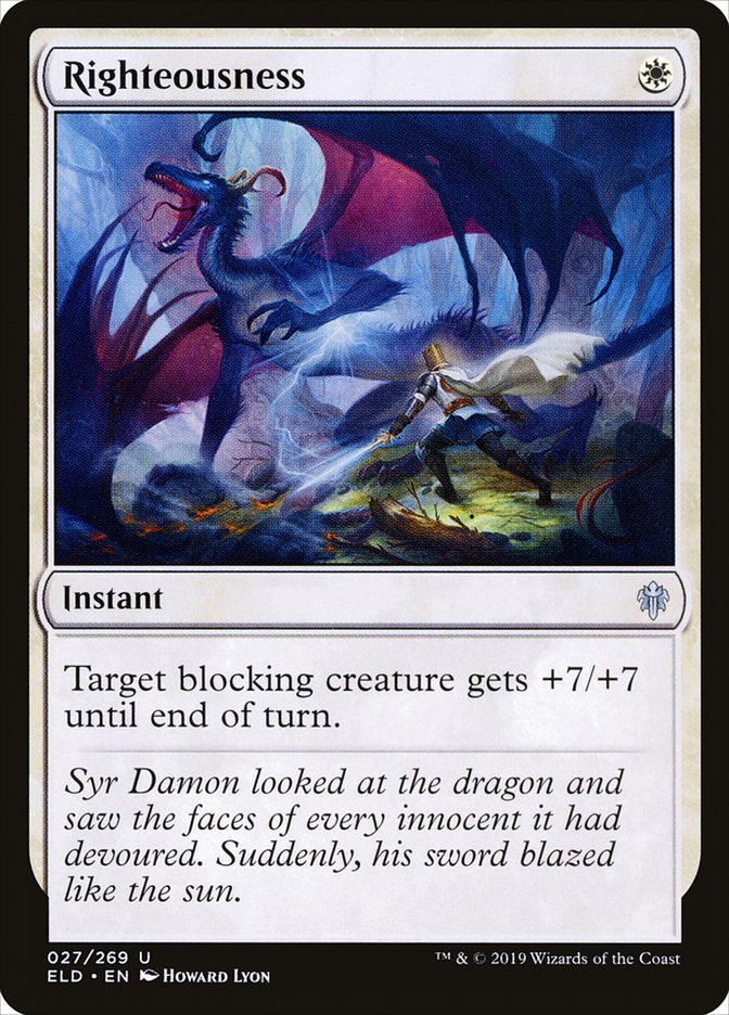 Righteousness 27/269 (Throne of Eldraine)  - Foil | Chromatic Games