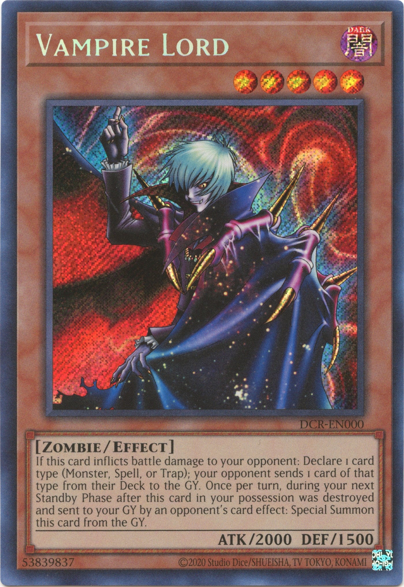 Vampire Lord (25th Anniversary) [DCR-EN000] Secret Rare | Chromatic Games