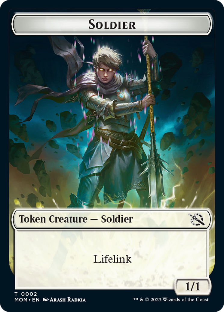 Soldier // Wrenn and Realmbreaker Emblem Double-Sided Token [March of the Machine Tokens] | Chromatic Games