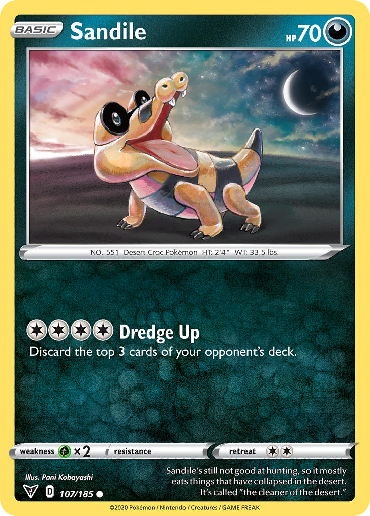 Sandile (107/185) [Sword & Shield: Vivid Voltage] | Chromatic Games