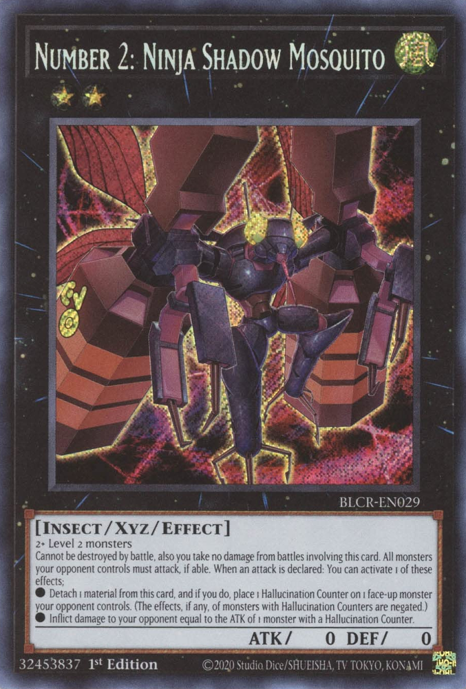 Number 2: Ninja Shadow Mosquito [BLCR-EN029] Secret Rare | Chromatic Games