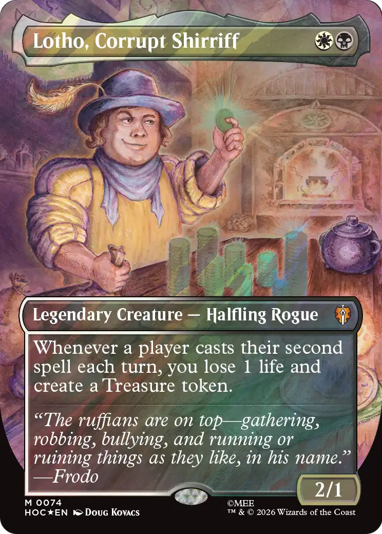 Lotho, Corrupt Shirriff (Borderless) (Surge Foil) [The Hobbit: Eternal-Legal] | Chromatic Games