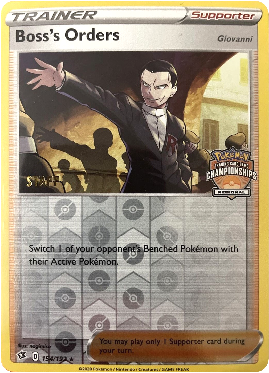 Boss's Orders (154/192) (Staff Regional Championships) [League & Championship Cards] | Chromatic Games