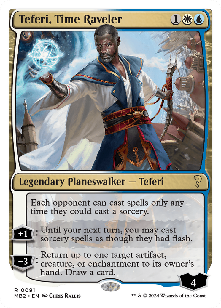 Teferi, Time Raveler (White Border) [Mystery Booster 2] | Chromatic Games