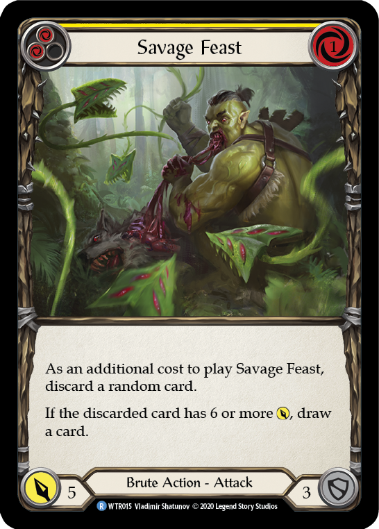 Savage Feast (Yellow) [U-WTR015] (Welcome to Rathe Unlimited)  Unlimited Rainbow Foil | Chromatic Games