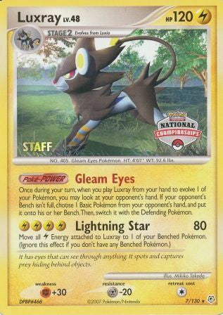 Luxray (7/130) (National Championships) (Staff) [Diamond & Pearl: Base Set] | Chromatic Games