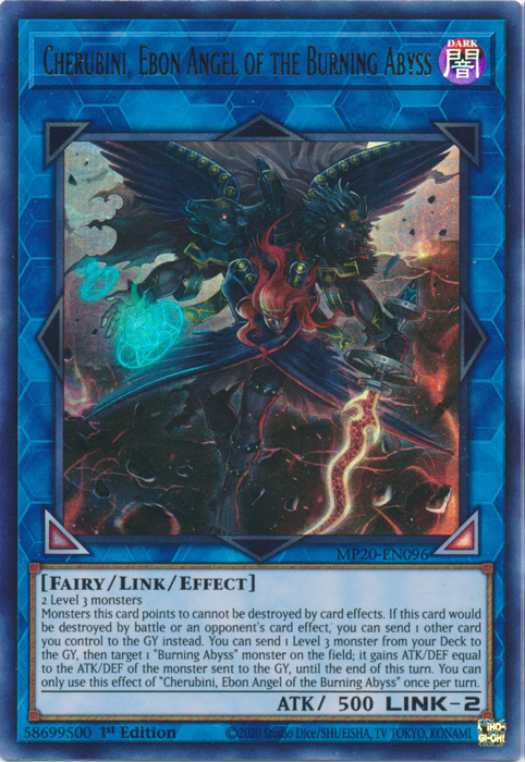 Cherubini, Ebon Angel of the Burning Abyss [MP20-EN096] Ultra Rare | Chromatic Games