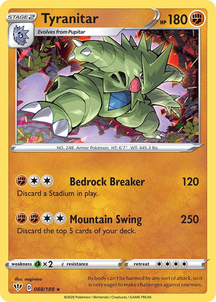 Tyranitar (088/189) [Sword & Shield: Darkness Ablaze] | Chromatic Games