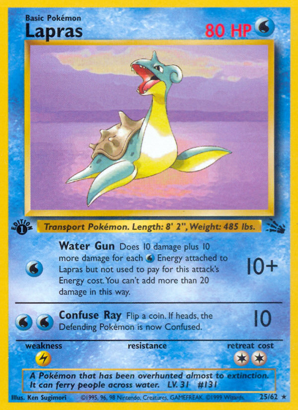 Lapras (25/62) [Fossil 1st Edition] | Chromatic Games