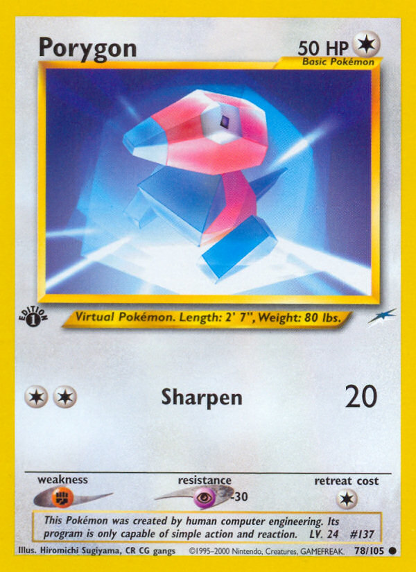 Porygon (78/105) [Neo Destiny 1st Edition] | Chromatic Games