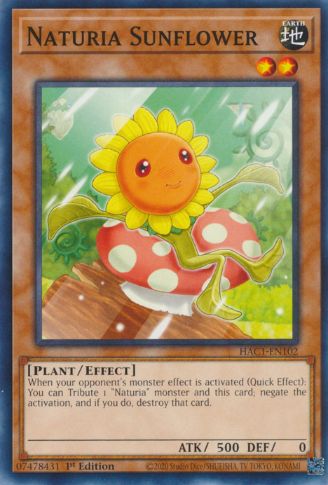 Naturia Sunflower [HAC1-EN102] Common | Chromatic Games