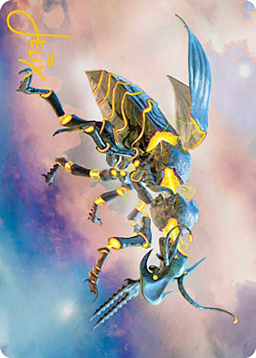 Zabaz, the Glimmerwasp Art Card (Gold-Stamped Signature) [Modern Horizons 2 Art Series] | Chromatic Games