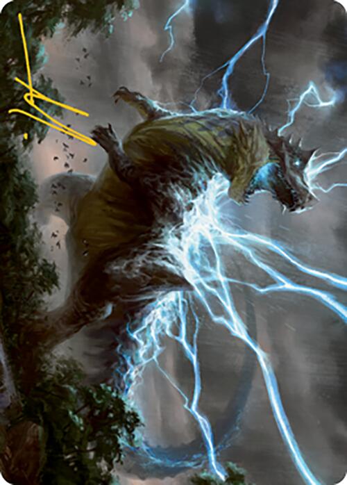 Thrasta, Tempest's Roar Art Card (41) (Gold-Stamped Signature) [Modern Horizons 2 Art Series] | Chromatic Games