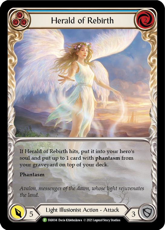 Herald of Rebirth (Blue) [FAB034] (Promo)  Rainbow Foil | Chromatic Games