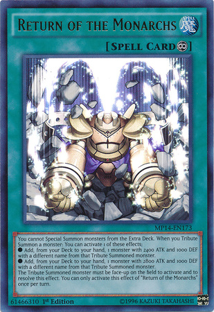 Return of the Monarchs [MP14-EN173] Ultra Rare | Chromatic Games
