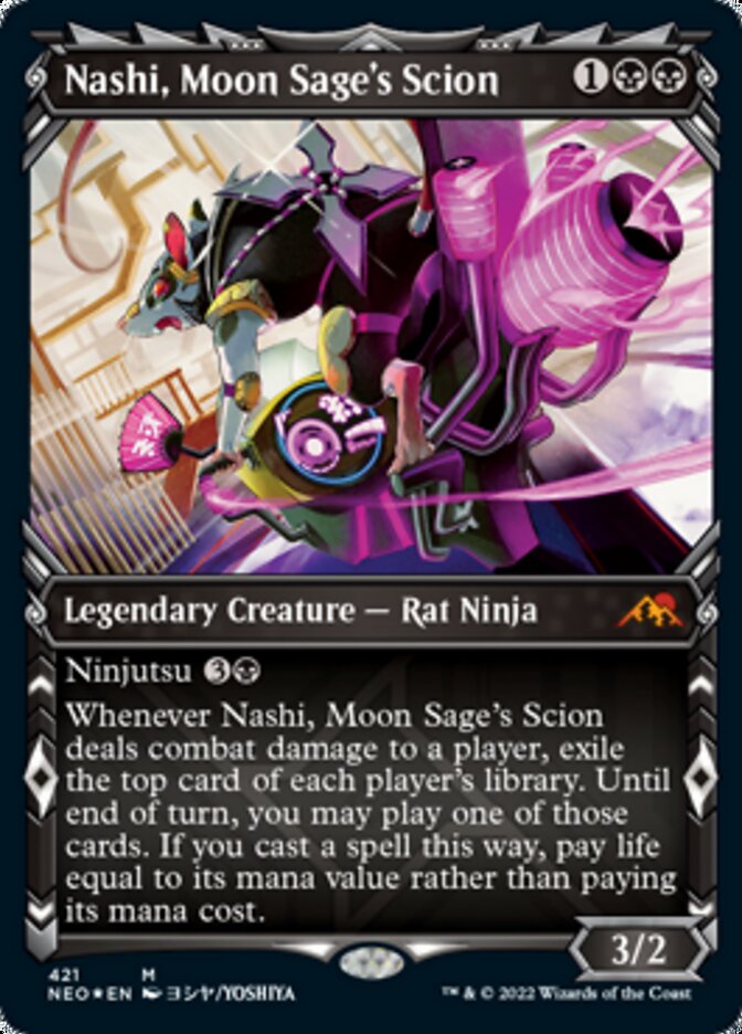 Nashi, Moon Sage's Scion (Showcase) (Foil Etched) [Kamigawa: Neon Dynasty] | Chromatic Games