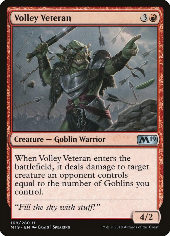 Volley Veteran 168/280 (Core Set 2019)  | Chromatic Games