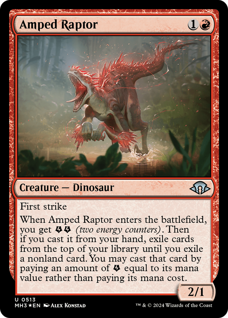 Amped Raptor (Ripple Foil) [Modern Horizons 3] | Chromatic Games