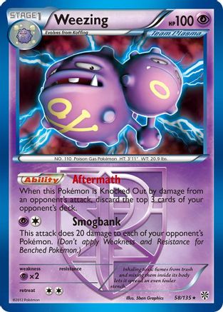 Weezing (58/135) (Theme Deck Exclusive) (Team Plasma) [Black & White: Plasma Storm] | Chromatic Games