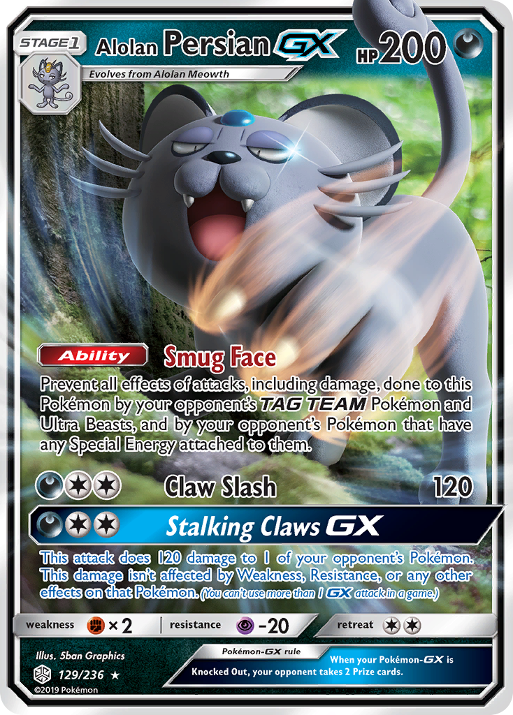 Alolan Persian GX (129/236) [Sun & Moon: Cosmic Eclipse] | Chromatic Games