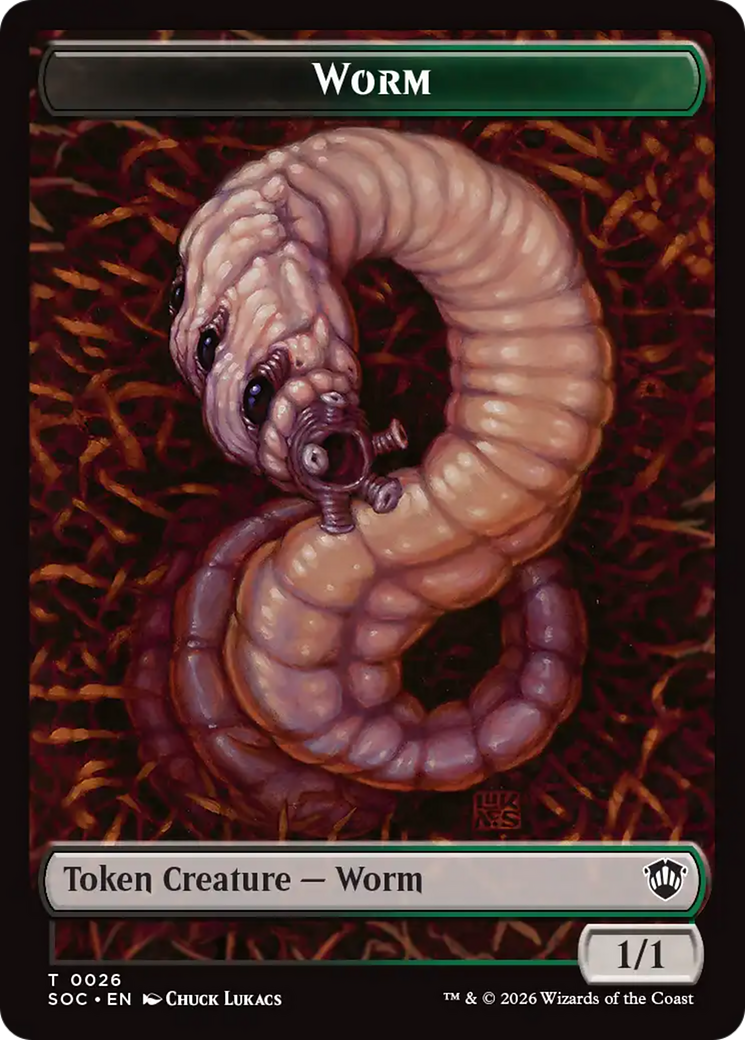 Eldrazi Spawn // Worm Double-Sided Token [Secrets of Strixhaven Commander Tokens] | Chromatic Games
