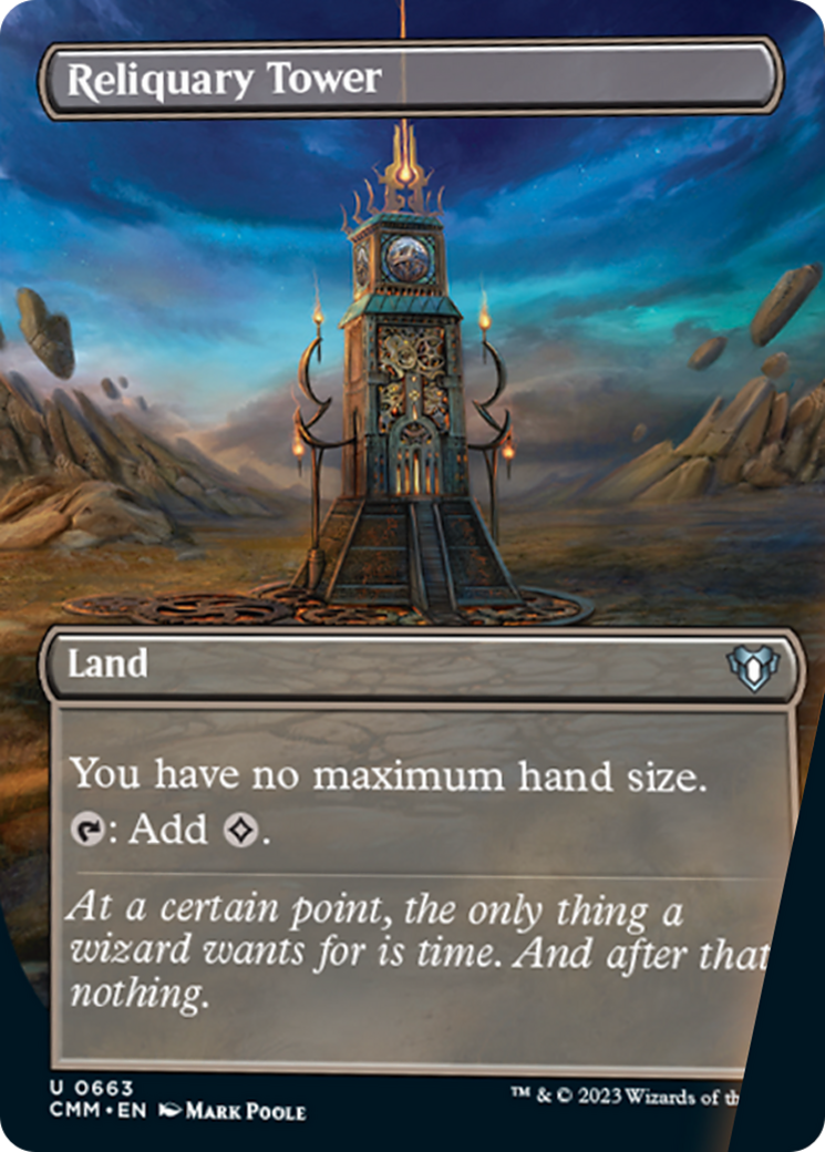 Reliquary Tower (Borderless Alternate Art) [Commander Masters] | Chromatic Games