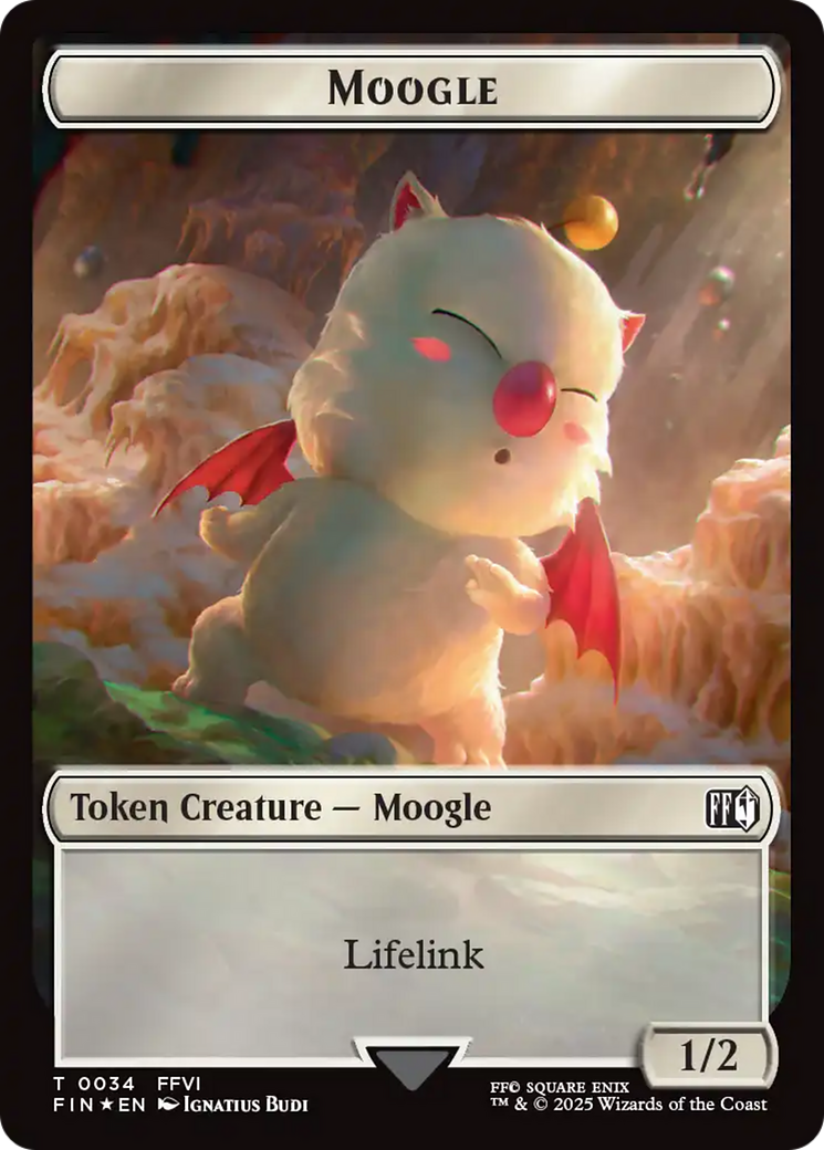 Moogle (0034) // Treasure (0036) Double-Sided Token (Surge Foil) [FINAL FANTASY Tokens] | Chromatic Games