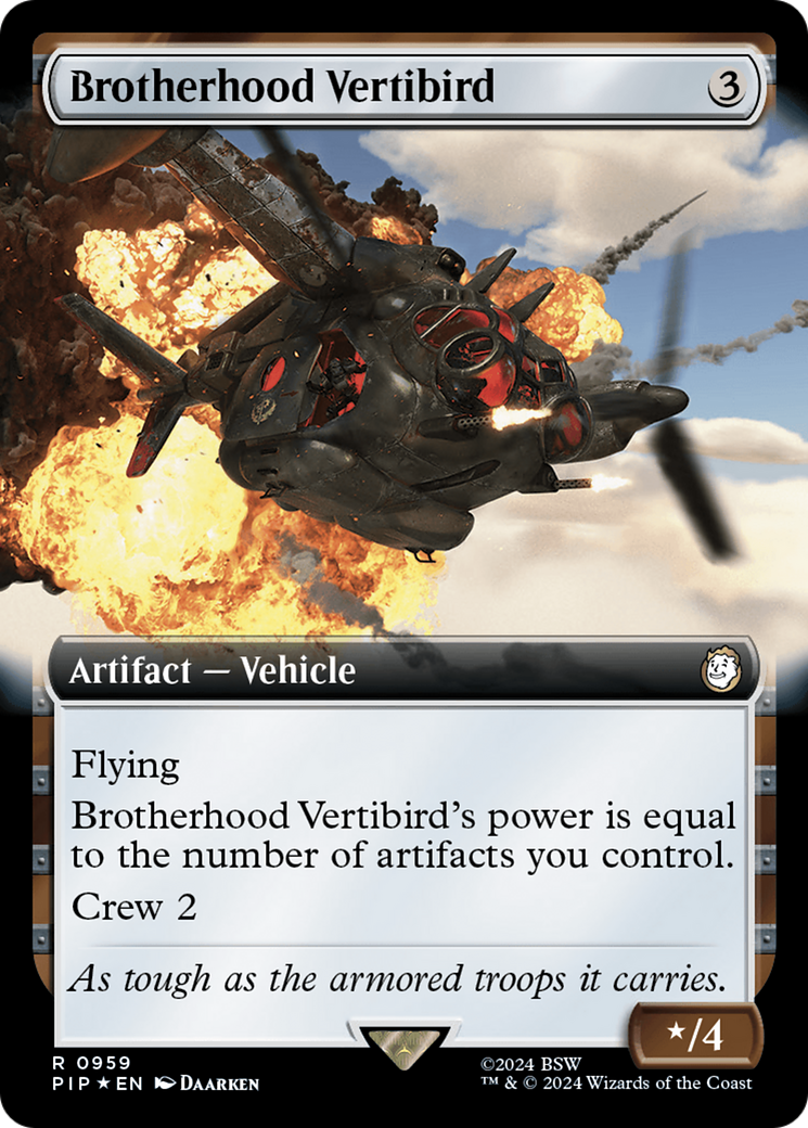 Brotherhood Vertibird (Extended Art) (Surge Foil) [Fallout] | Chromatic Games