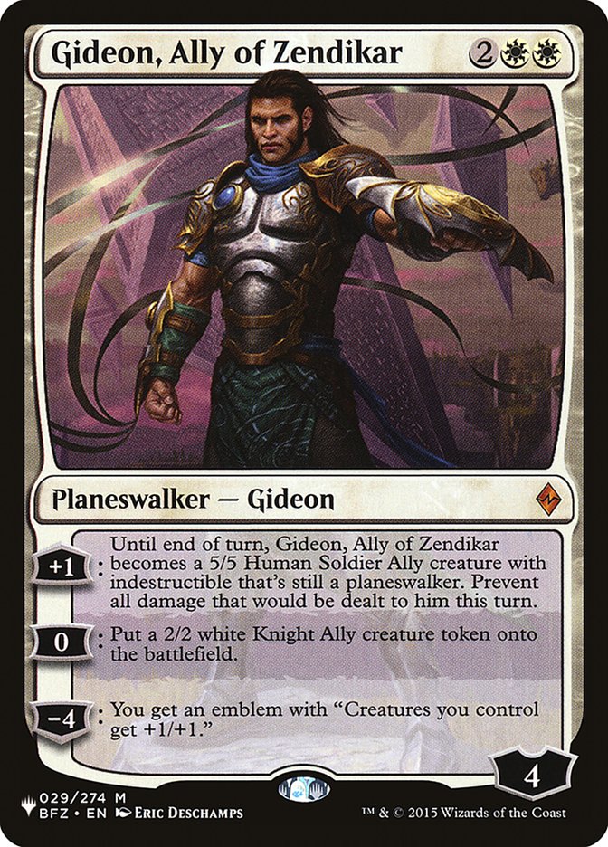 Gideon, Ally of Zendikar [The List] | Chromatic Games