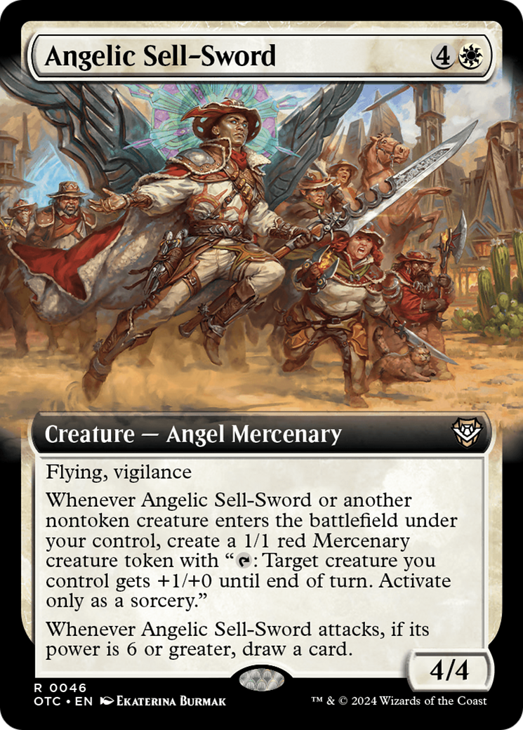 Angelic Sell-Sword (Extended Art) [Outlaws of Thunder Junction Commander] | Chromatic Games