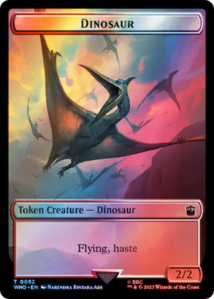 Alien // Dinosaur Double-Sided Token (Surge Foil) [Doctor Who Tokens] | Chromatic Games