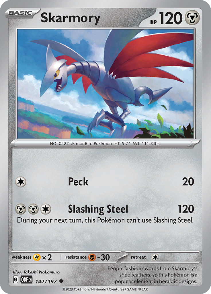 Skarmory (142/197) [Scarlet & Violet: Obsidian Flames] | Chromatic Games