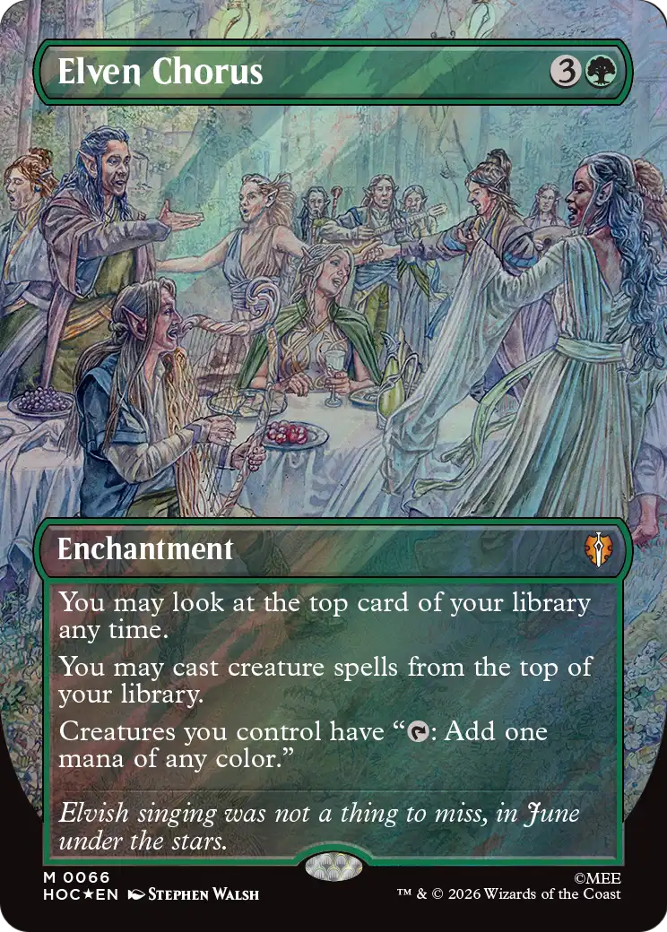 Elven Chorus (Borderless) (Surge Foil) [The Hobbit: Eternal-Legal] | Chromatic Games
